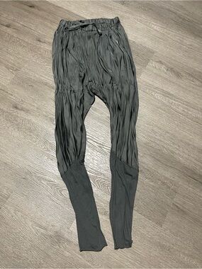 Stilab Silk Women’s Black Elastic Waist Jogger Pants with Textured Leg Panels